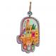 Small Wood Painted Hamsa - Tower of David HAS-9