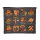 Embroidered Wall Decoration - The 12 Tribes Hebrew - Blue WX-1B