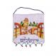 Embroidered Wall Decoration - Jerusalem gate Blue Hebrew WS-5