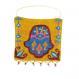 Embroidered Wall Decoration - Jerusalem Hamsa Orange WS-6