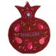 Embroidered Wall Decoration - Pomegranates Shalom Red English WSC-4