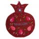 Embroidered Wall Decoration - Pomegranates Shalom Red English WSC-4