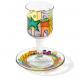 Glass Kiddush Cup and Saucer - Jerusalem Gate GC-6