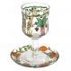 Glass Kiddush Cup and Saucer - The Seven Species GC-7