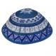 Embroidered Kippah - Geometrical Blue YME-2B