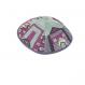 Hand Embroiderey Kippah - Jerusalem blue YAE-6