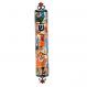 Laser Cut Hand Painted Metal Mezuzah - Birds MLC-2