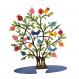 Laser Cut Hand Painted Decoration - Brown Pomegranate Tree LCT-1