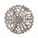 Aluminum Trivet - Round Oriental Flower - silver MHP-9