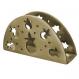 Anodize Aluminum Napkin Holder - Semi-Circle Pomegranates - Gold NHMC-2