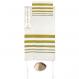 hand woven Raw Silk Tallit with Embroidered Atara – Gold TSW-2