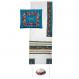 Embroidered Raw Silk Tallit – Jerusalem White TAB-2W