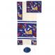 Embroidered Raw Silk Tallit - Birds blue TFA-8