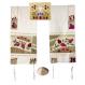 Embroidered Raw Silk Tallit - Pomegranates in gold TFA-4