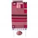 Raw Silk Tallit with stripes – Maroon on maroon TRS-1
