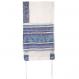 Hand-Painted Silk Tallit – The Twelve Tribes White and Blue TS-7W&B