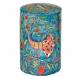 Round Tzedakah (Charity) Box - peacocks TZR3